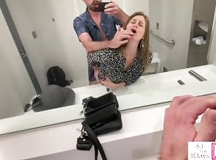 Girlfriend fucked in airport bathroom