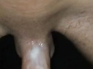 White dick fucking the cream out my pussy