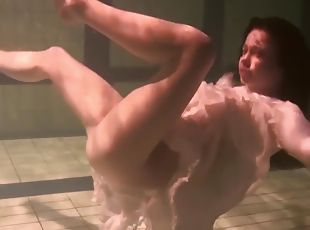 Brunette Teen Kristina Andreeva Swims Naked In The Pool