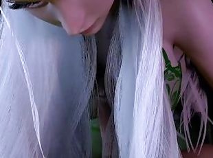 Forest Elf with Stunning Green eyes gives Blow job in POV  3D Porn