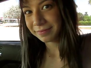 Small tits cutie fucked in the car