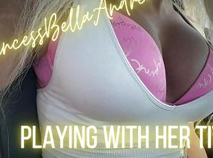 Trans Chick Playing with Her Tits