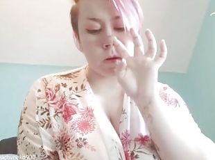 BBW with Huge Tits Picks Nose + Plays with Snot