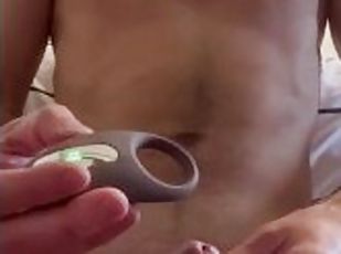 Hands free cum with vibrating cockring (huge load)