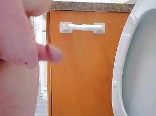 Cumming in the washroom