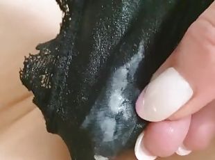 klitoris, masturbácia, pička, špinavé, nohavičky, semeno, fetišistické, mokré
