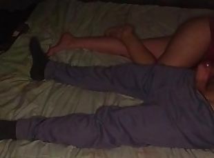 Hot hottie jerking off a big dick on a cold night - LuxuryOrgasm