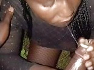 VILLAGE GIRL GETS HER THROAT USED IN THE FOREST at night for sneaking out of her home
