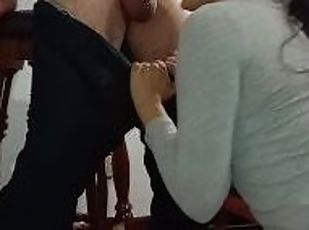 Beautiful deep throat, and cock drooling until the end with facial cumshot.  New 2024