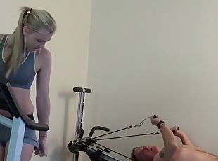 Blonde teen with nice tits demolished by her stepdad